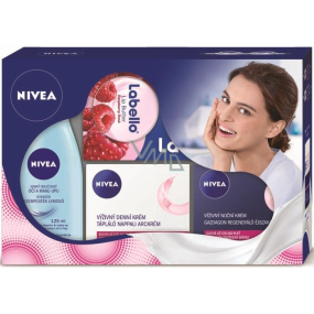 Nivea Nourishing Day Cream S / C 50 ml + Nourishing Night Cream S / C 50 ml + Extra Fine Eye Remover 125 ml + Labello Raspberry Intensive Lip Care 16.7 g, cosmetic set