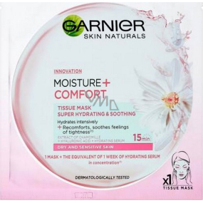 Garnier Moisture + Comfort superhydrating soothing textile face mask 15 minutes 32 g