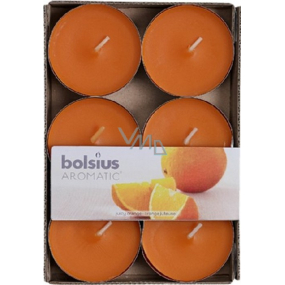 Bolsius Aromatic Maxi Juicy Orange - Orange scented tealights 6 pieces, burning time 8 hours