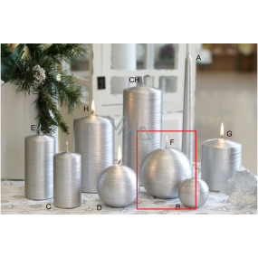 Lima Alfa candle silver sphere 100 mm 1 piece