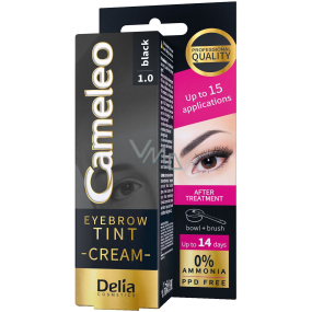 Delia Cosmetics Cameleo Cream professional eyebrow color, without ammonia 1.0 Black 15 ml