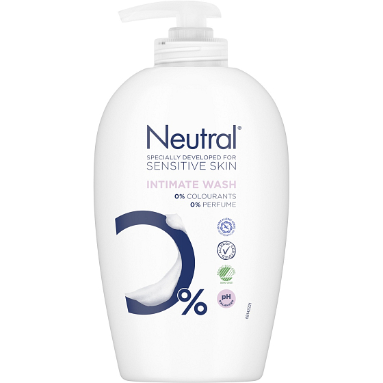 Neutral Intimate Wash cleansing emulsion for intimate hygiene with lactic acid, fragrance-free 250 ml