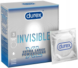 Durex Invisible XL Extra Large extra thin condom, extra large, for maximum sensitivity, nominal width: 57 mm 3 pieces