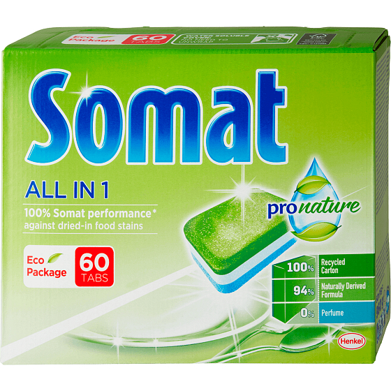 Somat All in 1 Pro Nature Dishwasher Tablets 60 pieces