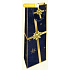 Nekupto Gift paper bag for a bottle 33 x 10 x 9 cm dark blue with a gold ribbon Christmas WLH