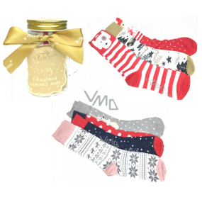 Epee Christmas socks in a glass bottle with an ear for women mix motifs 1 pair, gift box