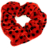 Bartoň Velvet Hair Tie Medium Red with Black Dots 3.5 x 9 cm