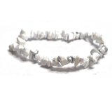 Magnesite / Howlite white bracelet elastic chopped natural stone 16 - 17 cm, cleansing stone