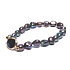 Black pearl with decoration elastic bracelet natural, 7 - 8 mm / 16 - 17 cm, symbol of femininity, brings admiration
