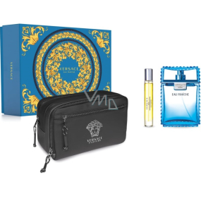 Versace Eau Fraiche Man eau de toilette 100 ml + eau de toilette 10 ml miniature + cosmetic bag, gift set for men