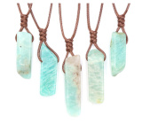 Amazonite pendant adjustable size, stone approx. 3,5 - 5 cm, rope adjustable size approx. 60 - 70 cm, stone of hope