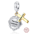 Sterling silver 925 Religious spells Matthew 6:34, 2in1 pendant for bracelet