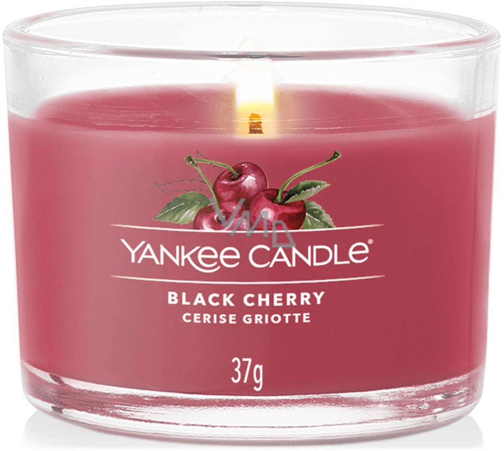 Yankee Candle Black Cherry Ripe cherry scented candle votive glass 37