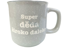 Albi Stoneware mug grey Super grandpa far and wide 400 ml