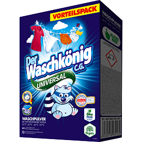 Waschkönig Laundry Powder Universal, 48 washes, 2.88 kg