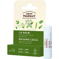 Green Pharmacy Aloe Vera and Lime Moisturizing Lip Balm, 3.6 g