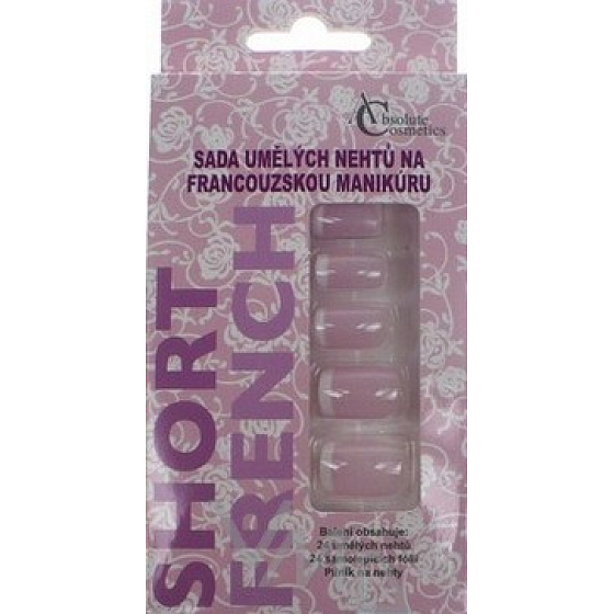 Absolute Cosmetics Artificial Nails for French Manicure 24 Pieces Pink