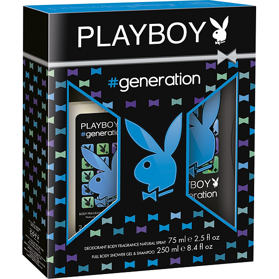 Playboy Generation for Him perfumed deodorant glass 75 ml + shower gel 250 ml, cosmetic set