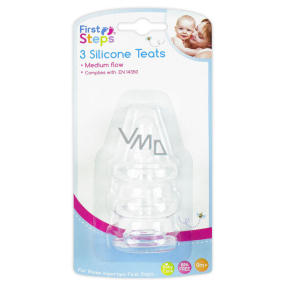 First Steps Silicone Teat Medium 3 Pieces
