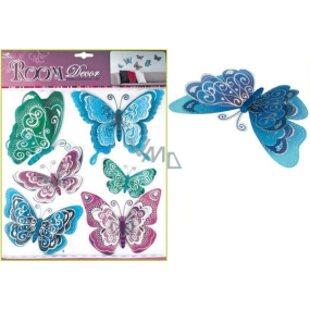 Wall stickers blue-violet butterflies with a hologram 30.5 x 30.5 cm