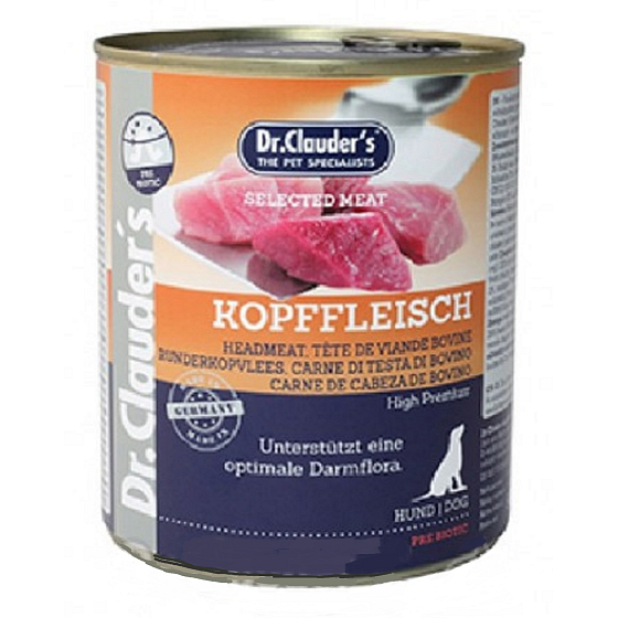 Dr. Clauders Head meat complete super premium food 96% meat for dogs 800 g