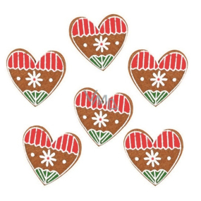 Gingerbread from felt felt with clip 4 cm, 6 pieces