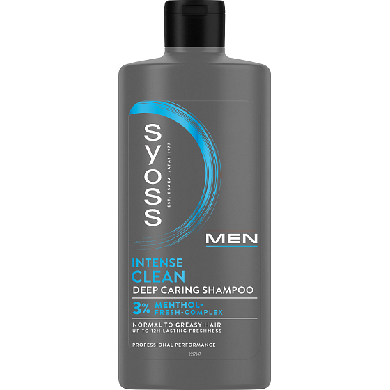 Syoss Men Clean & Cool Shampoo for Normal to Oily Hair, 440 ml