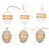 Plastic button eggs for hanging 6 cm, 6 pieces in a bag