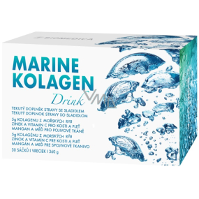 Biomedica Marine Collagen Drink liquid food supplement with sweetener, contains collagen from sea fish, for bones, skin and connective tissues 30 sachets of 12 g