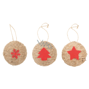 Jute balls, for hanging 6 cm 1 piece
