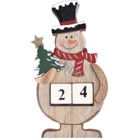 Emocio Advent calendar snowman coloured wood 10 x 17 cm