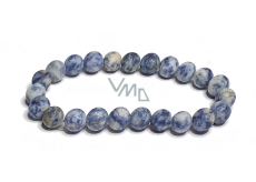 Sodalite bracelet elastic natural stone, ball 8 mm / 16 - 17 cm, stone communication