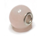 Rose pendant round natural stone 14 mm, hole 4,2 mm 1 piece, love stone