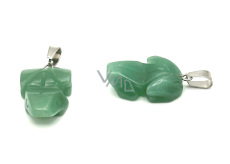 Avanturine green Frog for luck pendant natural stone approx. 20 x 15 mm, lucky stone