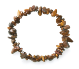 Tiger eye bracelet elastic chopped natural stone 19 cm, stone of sun and earth, brings luck and wealth