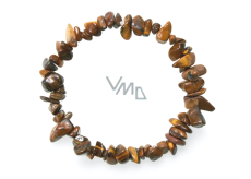 Tiger eye bracelet elastic chopped natural stone 19 cm, stone of sun and earth, brings luck and wealth