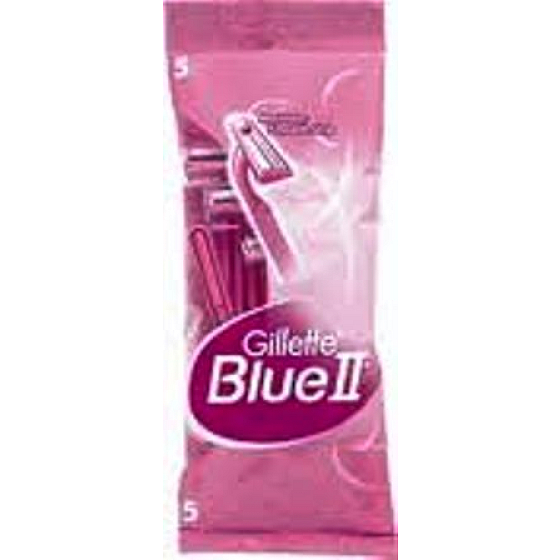 Gillette Lady Blue II Women Disposable razors with moisturizing tape 5 pieces, for women