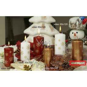 Lima Snowflake candle copper cylinder 60 x 120 mm 1 piece
