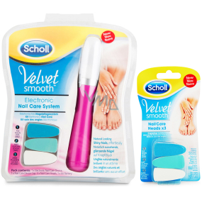 Scholl Velvet Smooth Nail Care System Pink electric nail file + Scholl Velvet Smooth Pink spare head for electric nail file 3 pieces, duopack