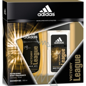 Adidas Victory League perfumed deodorant glass for men 75 ml + shower gel 250 ml, cosmetic set