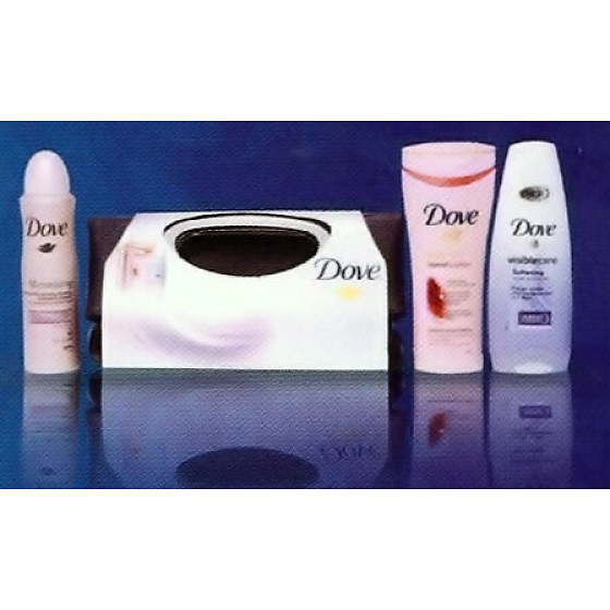 Dove Softening shower gel 250 ml + purple handbag, cosmetic set