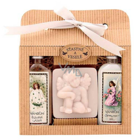 Bohemia Gifts Christmas shower gel 100 ml + Angel handmade soap 80 g + Darts and Rose oil bath 100 ml