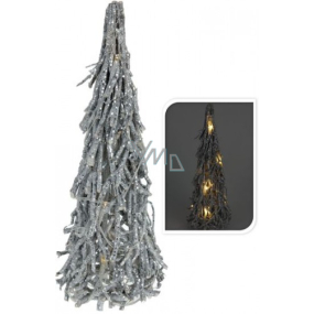 Wicker tree silver LED 42 cm