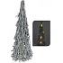 Wicker tree silver LED 42 cm
