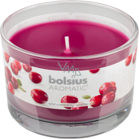 Bolsius Aromatic Wild Cranberry Scented candle in glass 90 x 65 mm 247 g burning time approx. 30 hours