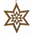 Dark brown wooden star for hanging 10 cm