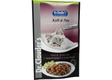 Dr. Clauders Veal and turkey in sauce complete food with pieces of meat for cats pocket 100 g