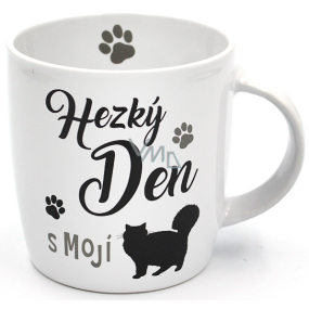 Nekupto Pets ceramic mug white Cat 300 ml