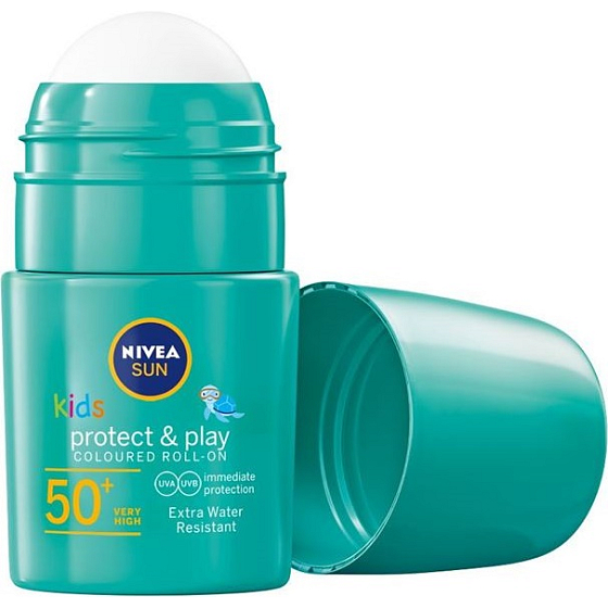Nivea Sun Kids OF 50+ green baby colored suntan lotion in a 50 ml ball