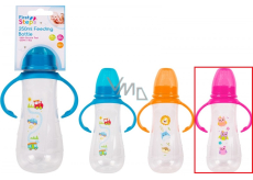 First Steps Feeding Bottle 0+ baby bottle clear with grips Owl pink 250 ml